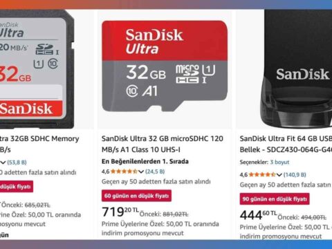 SanDisk SD Kart Fiyatları Amazon’da Düşüş Göstermeye Devam Ediyor